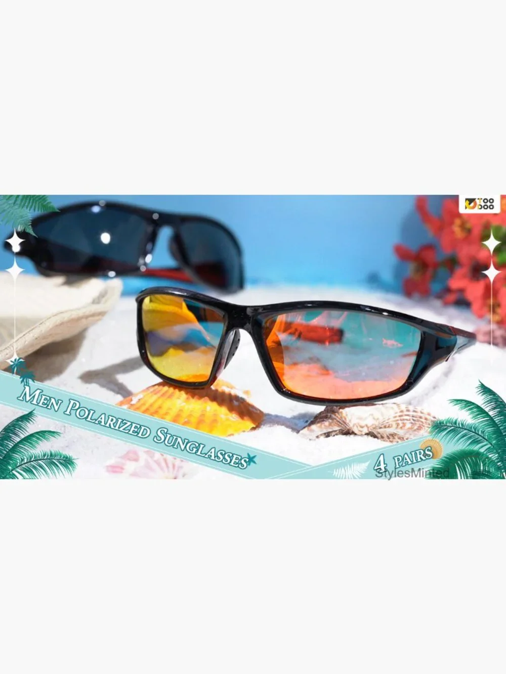 4 Pack Polarized Sunglasses UV Protection Driving Sports